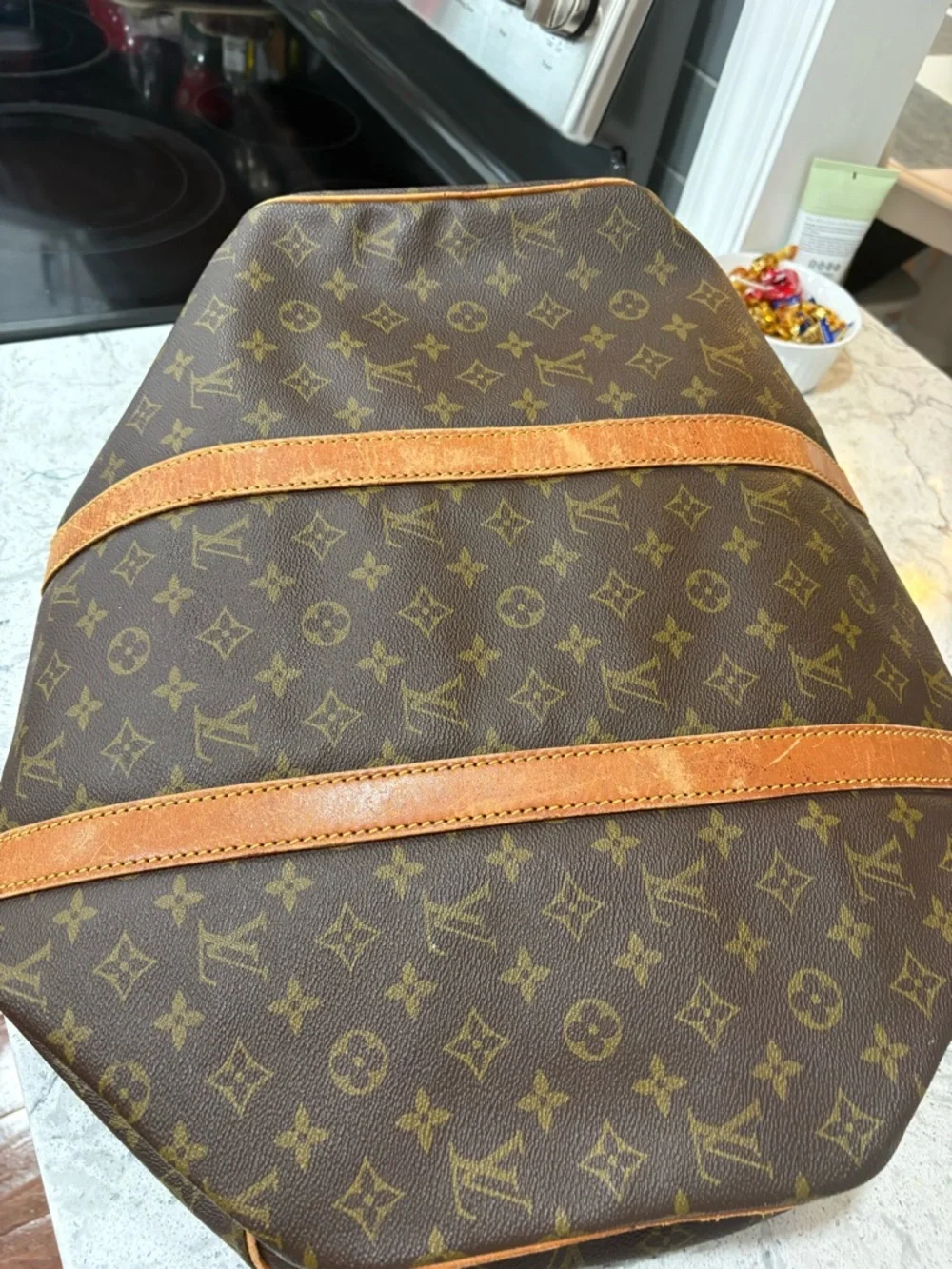 Louis Vuitton project Brown Monogram Canvas Travel KeepAll bag. - Picture 6 of 7